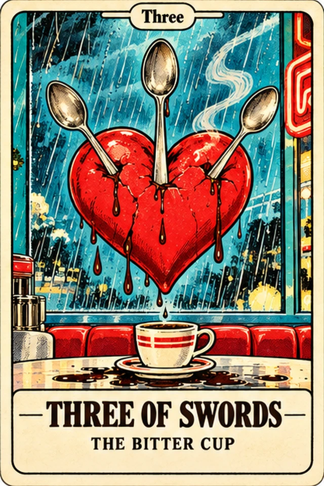Three of Swords — The Bitter Cup
