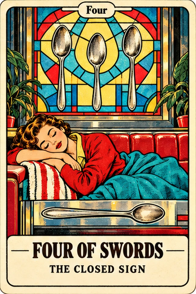 Four of Swords — The Closed Sign