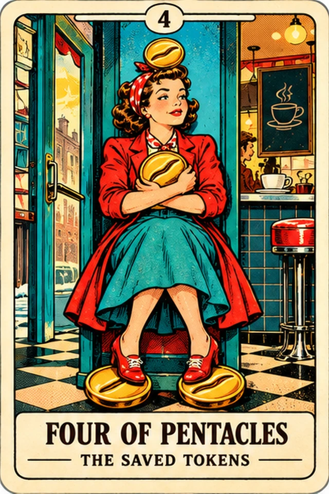 Four of Pentacles — The Saved Tokens