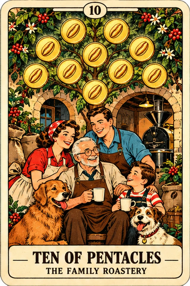Ten of Pentacles — The Family Roastery