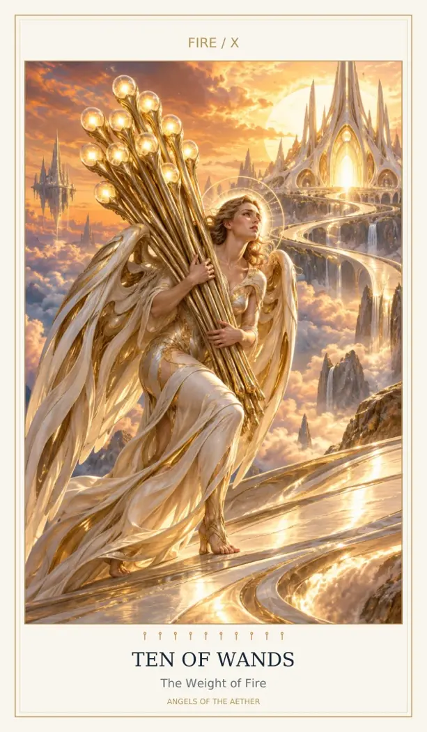 Ten of Wands — The Weight of Fire
