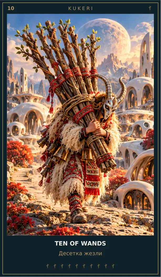 Ten of Wands — Cosmic Guardians