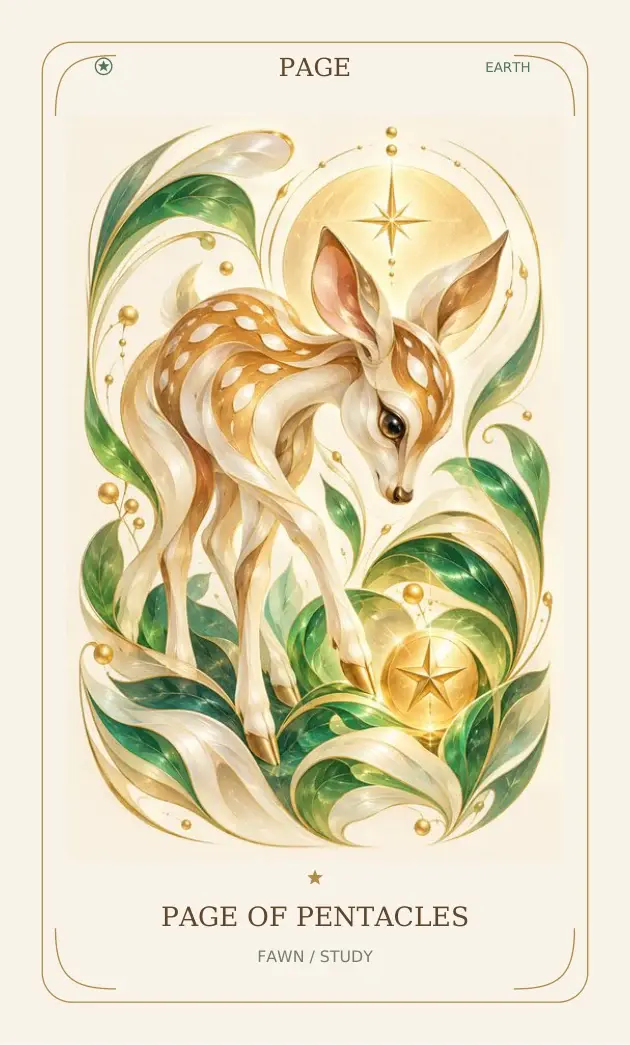 Page of Pentacles — Fawn / Study