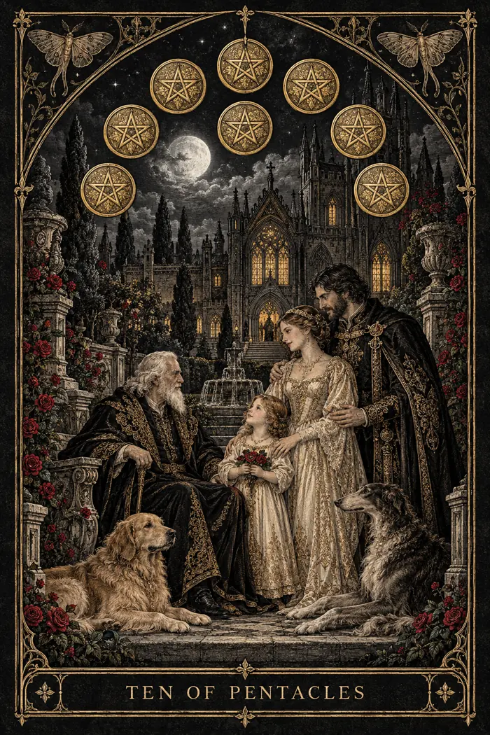 Ten of Pentacles — Gothic Engraving Edition