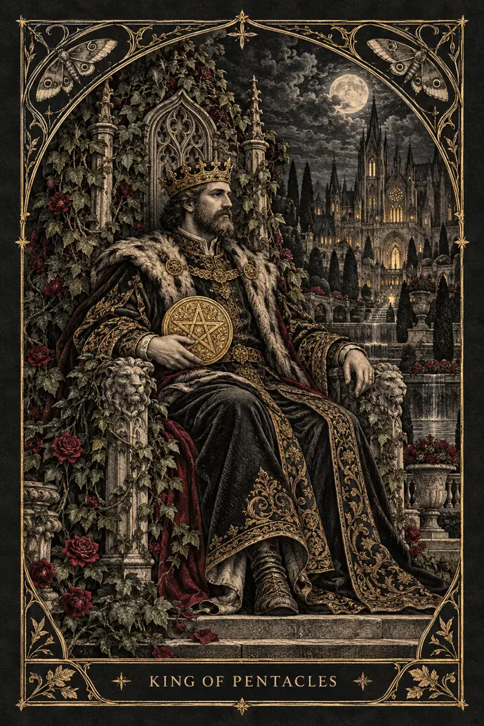 King of Pentacles — Gothic Engraving Edition